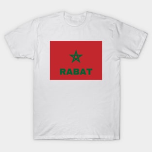 Rabat City in Moroccan Flag T-Shirt